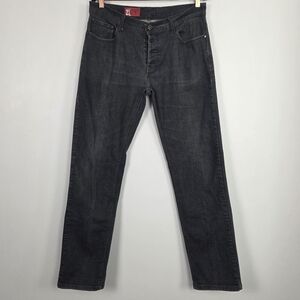 ZARA Faded Straight Leg Button Fly Denim Black Jeans Men’s 34x32